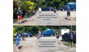 Handball SG Süd/Blumenau News - Jonglieren in Kleingruppen